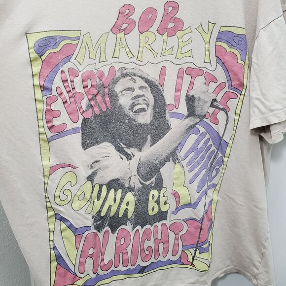 Zion Rootswear Bob Marley Everything Gonna Be Alright Retro Rasta Tee Adult L/XL - Picture 2 of 4